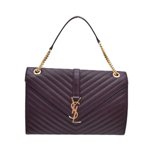 ysl burgundy monogram حقيبة حقيبة كبيرة