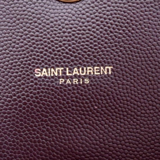 YSL Burgundy Monogram Satchel Bag Large