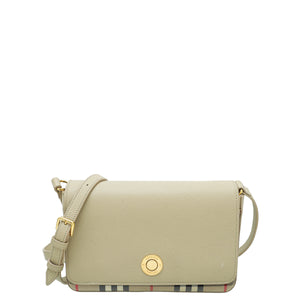 Burberry Bicolor Vintage Check Note Crossbody Bag