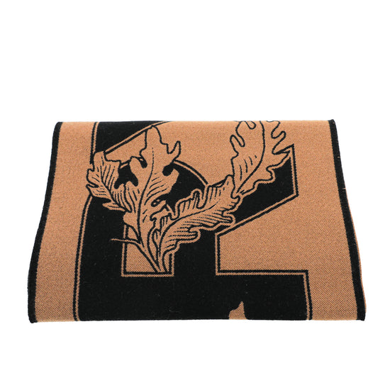 Burberry Brich Brown New Oak Leaf  FootBall Wool Scarf