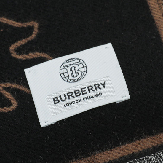 Burberry Brich Brown New Oak Leaf  FootBall Wool Scarf