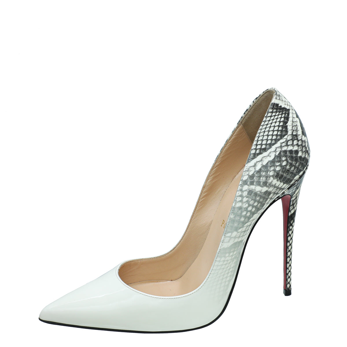 Christian Louboutin OFF White Python Print Pigalle Pump 38.5