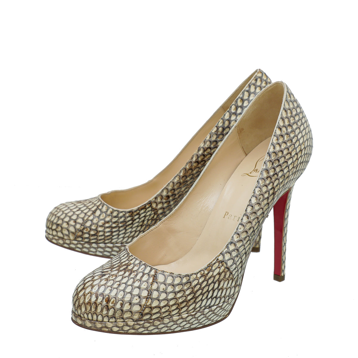 Christian Louboutin Beige Python New Simple Pump 36.5-Christian Louboutin-THE CLOSET