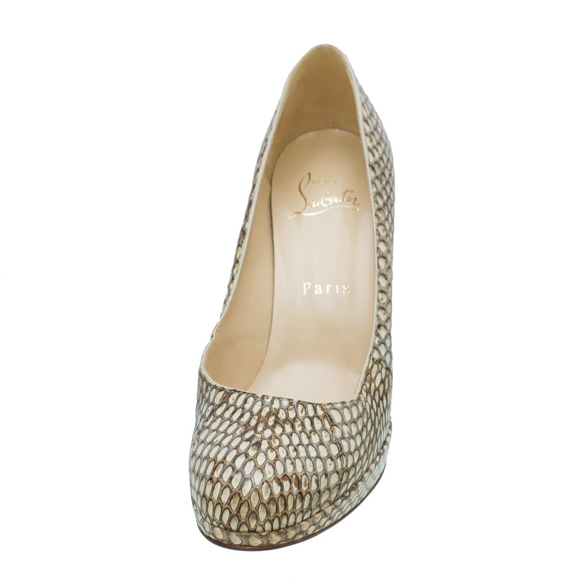 Christian Louboutin Beige Python New Simple Pump 36.5-Christian Louboutin-THE CLOSET
