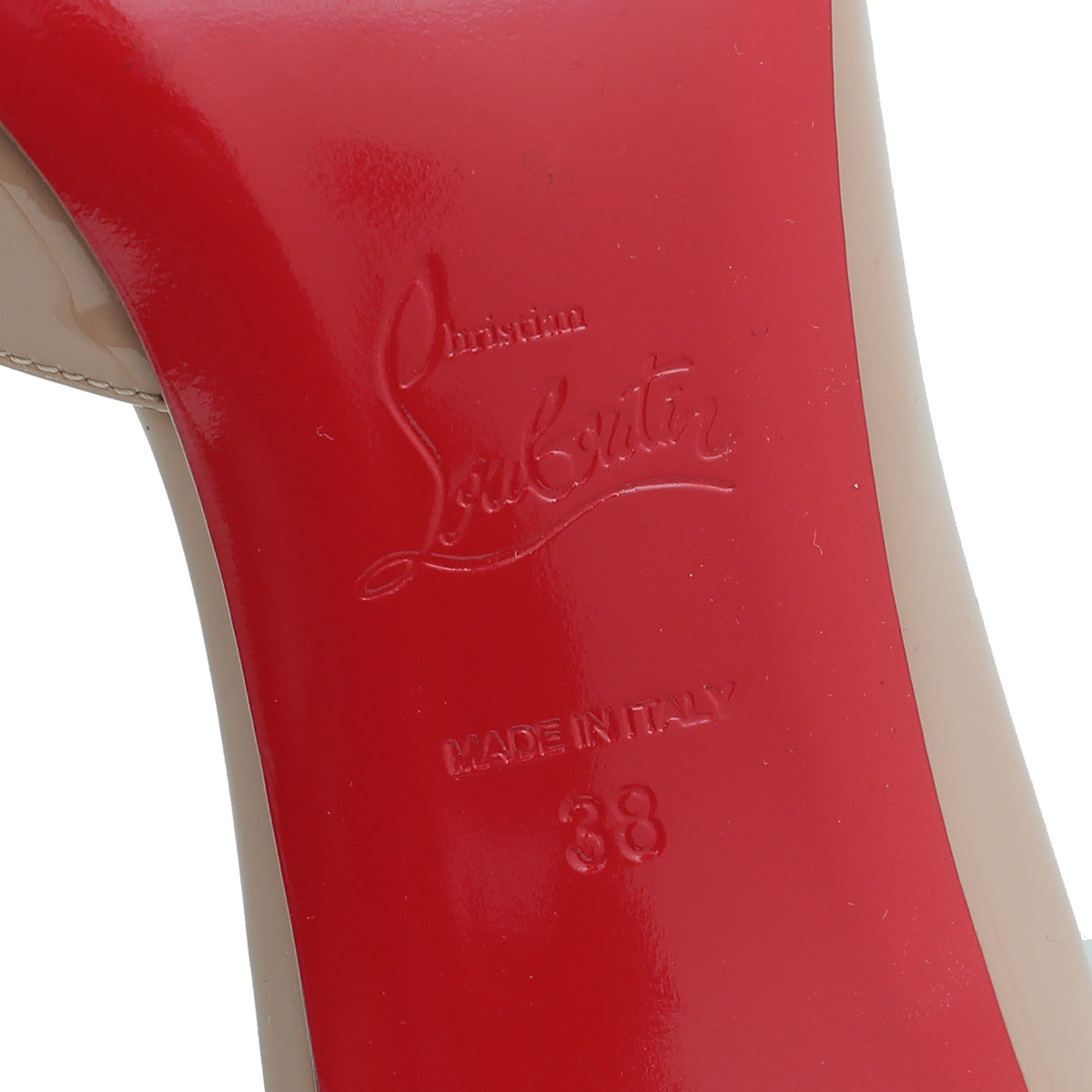 Christian Louboutin Nude Iriza 70 Pumps 38 â THE CLOSET