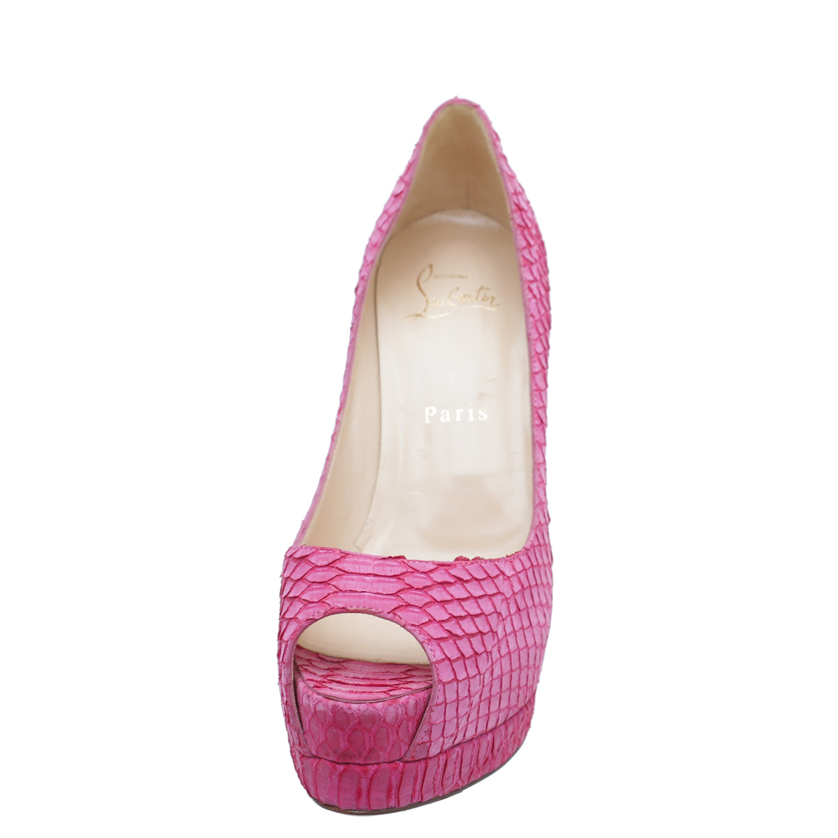 Christian Louboutin Pink Altadama Watersnake Pump 36.5-Christian Louboutin-THE CLOSET