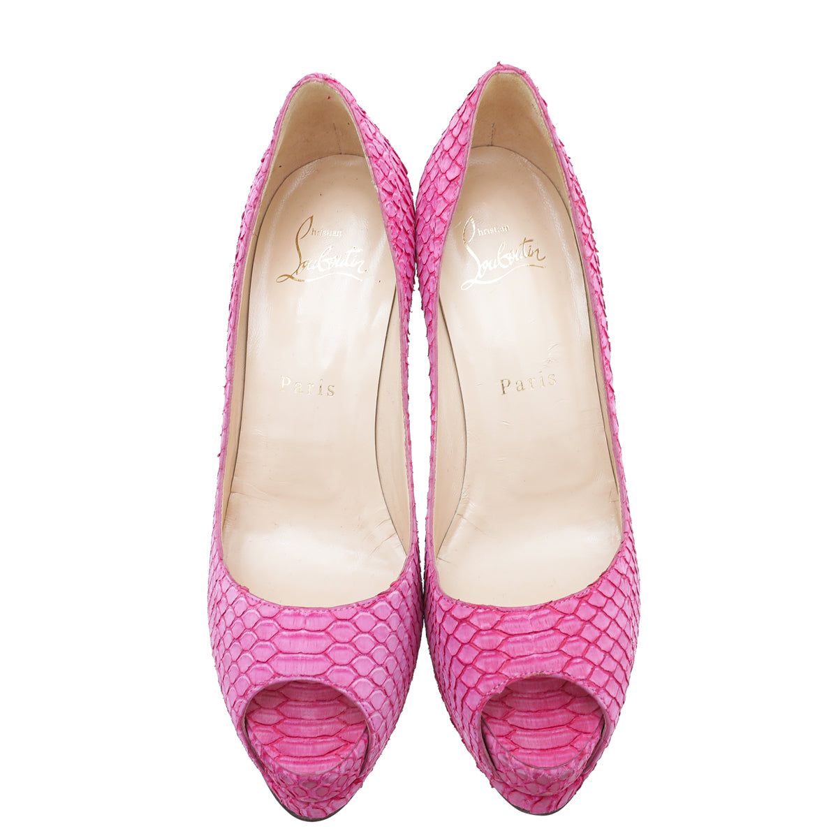 Christian Louboutin Pink Altadama Watersnake Pump 36.5-Christian Louboutin-THE CLOSET