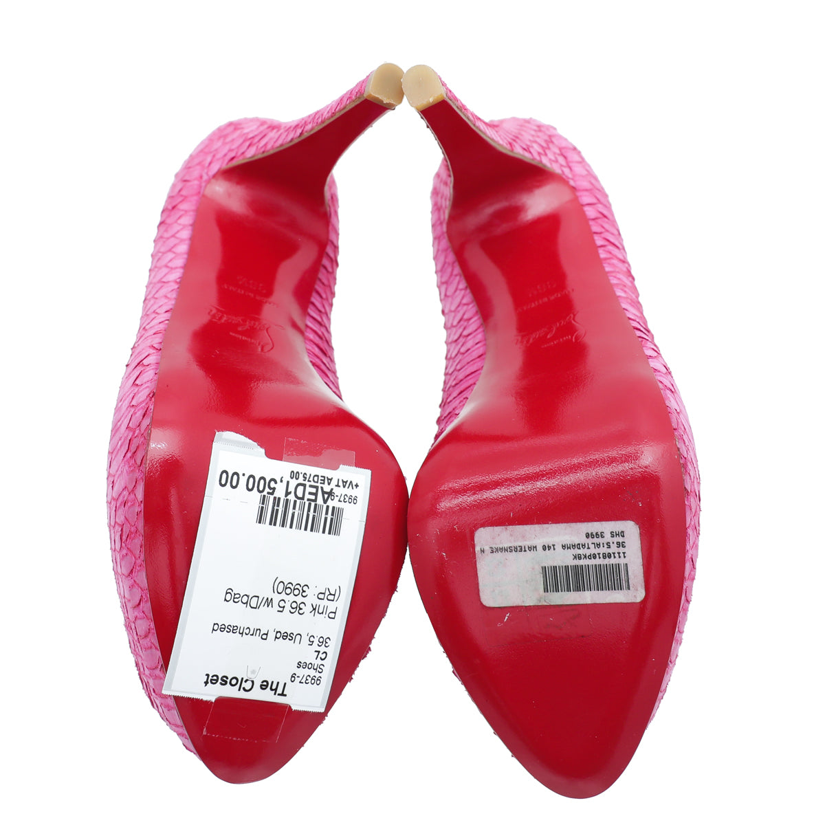 Christian Louboutin Pink Altadama Watersnake Pump 36.5-Christian Louboutin-THE CLOSET