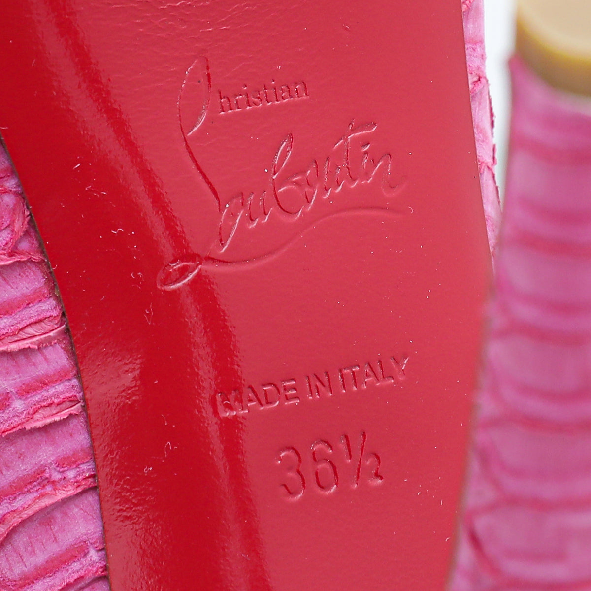 Christian Louboutin Pink Altadama Watersnake Pump 36.5-Christian Louboutin-THE CLOSET