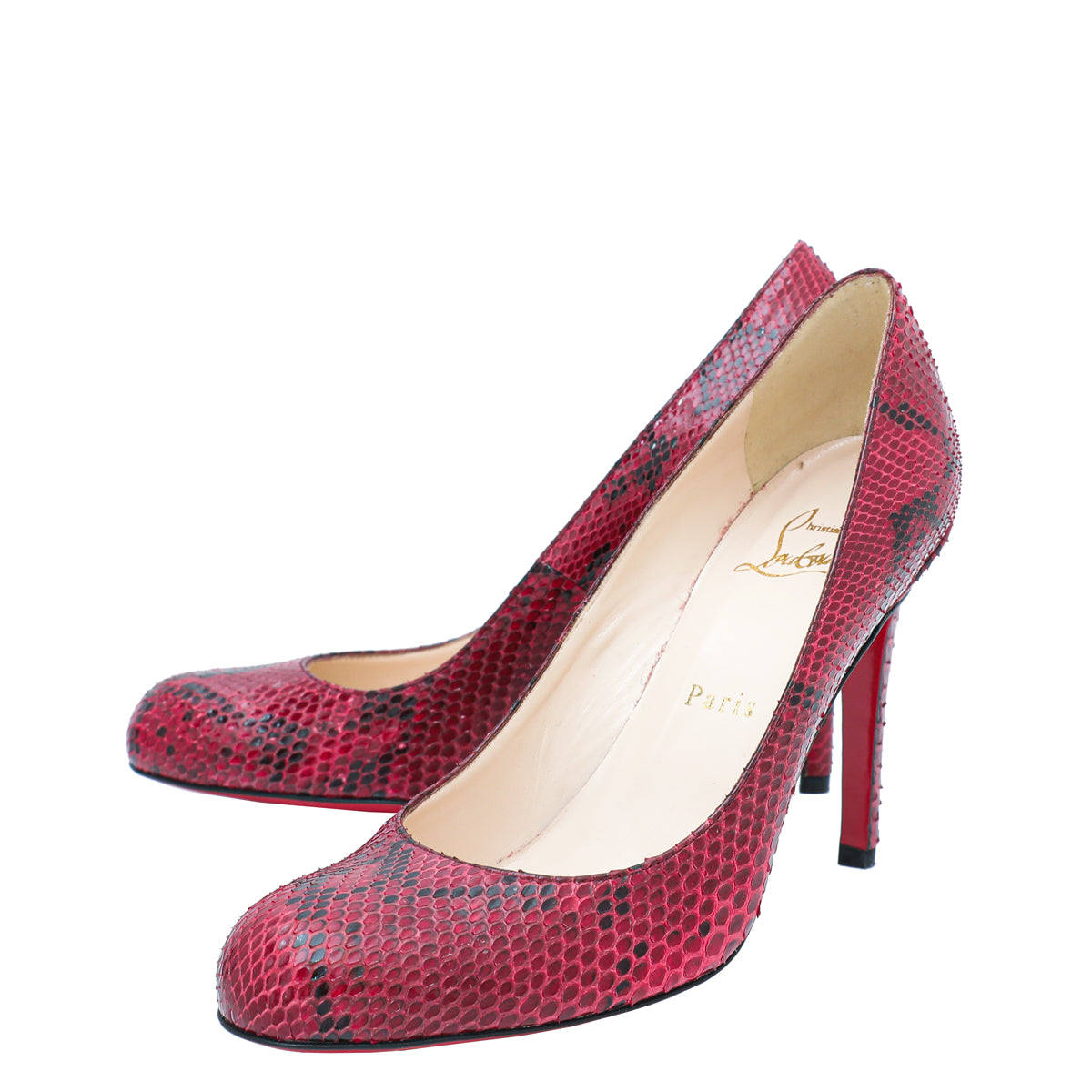 Christian Louboutin Bicolor Python Simple Pump 37-Christian Louboutin-THE CLOSET