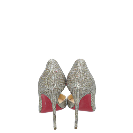 Christian Louboutin Metallic Gold/Silver Glitter Iriza 100 Pump 37