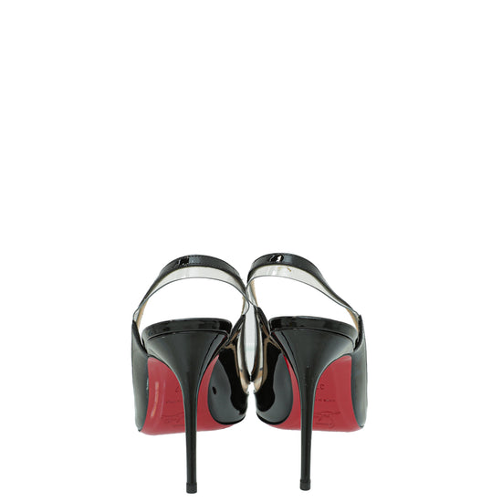 Christian Louboutin Black Calf PVC Paulina Slingback 37