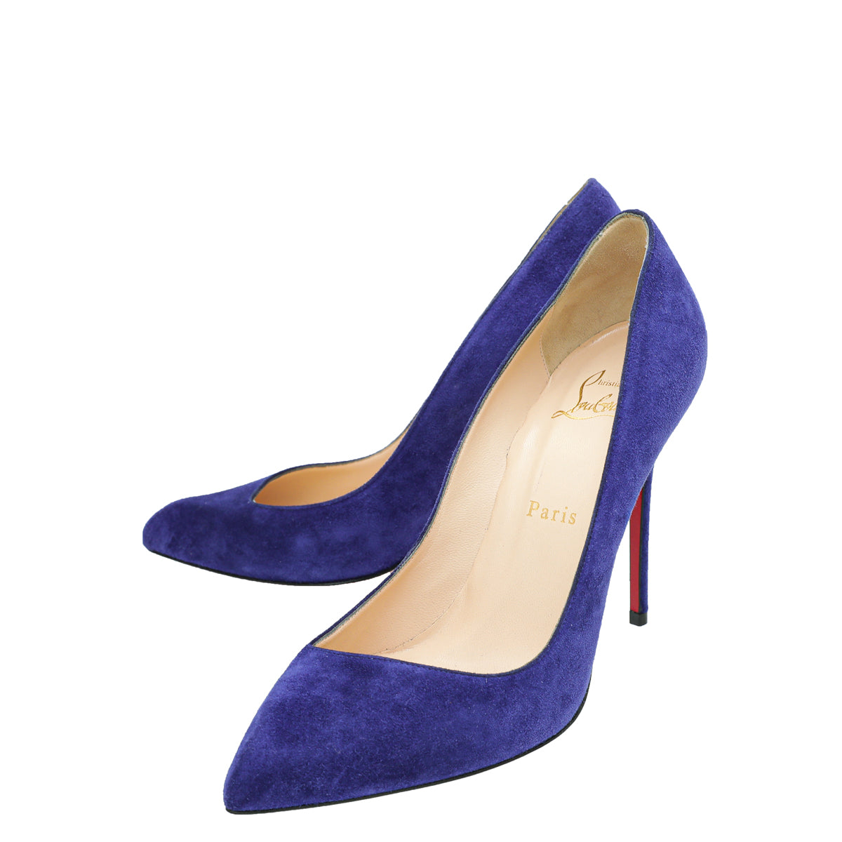 Christian Louboutin Blue Suede Simple Corneille Pumps 38-Christian Louboutin-THE CLOSET