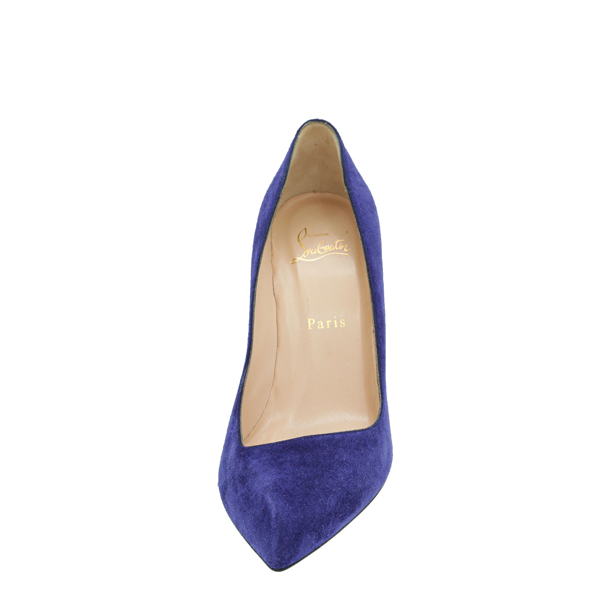 Christian Louboutin Blue Suede Simple Corneille Pumps 38-Christian Louboutin-THE CLOSET
