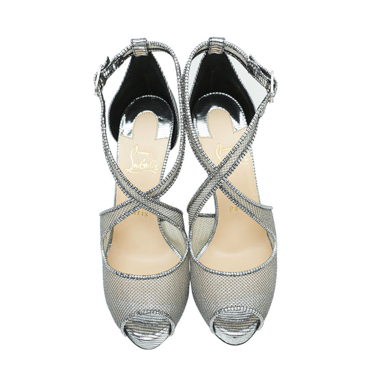 Christian Louboutin Silver Mariacar 120 Pumps 38