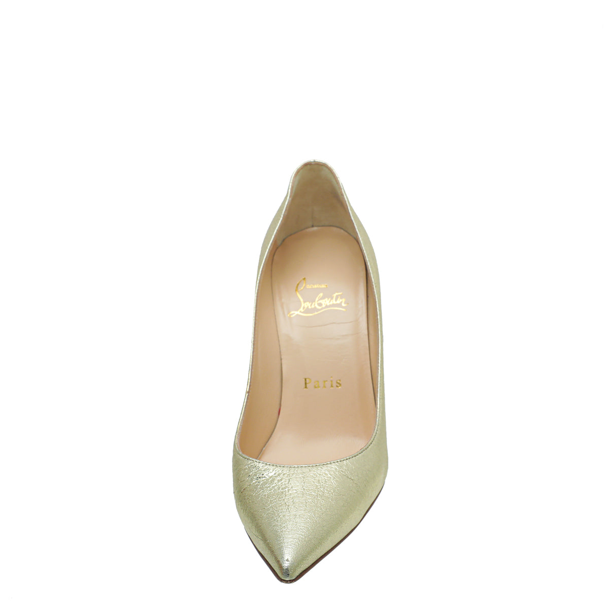 Christian Louboutin Gold Decoltish 100 Nappa Pepite Pumps 35-Christian Louboutin-THE CLOSET