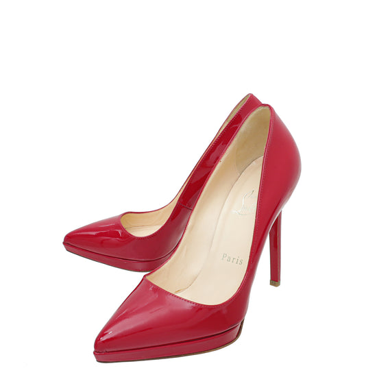 Christian Louboutin Red Pigalle Plato 100 Pumps 36.5