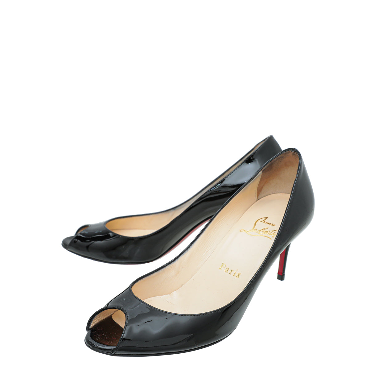 Christian Louboutin Black Youpi Peep Toe Pump