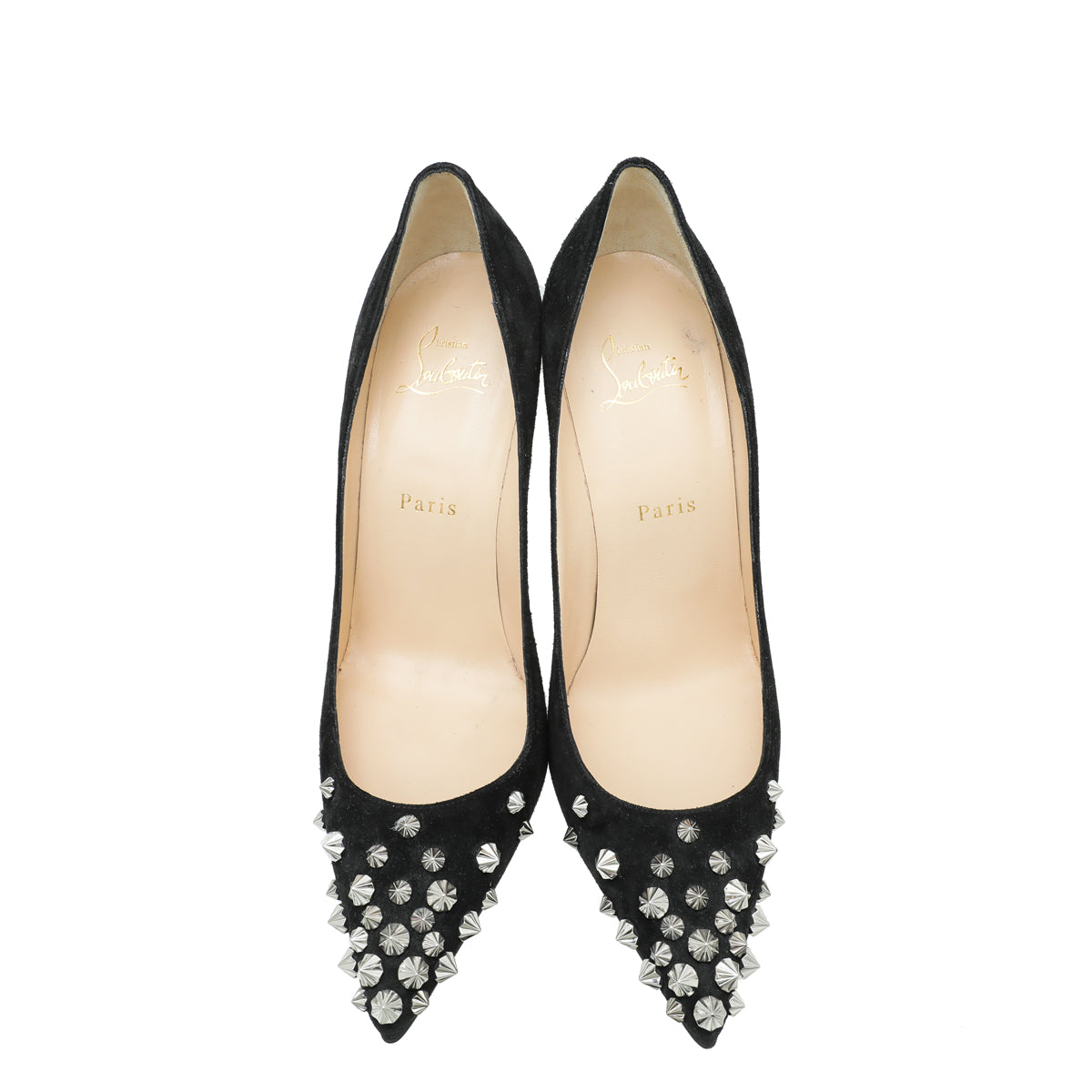 Christian Louboutin Black Veau Velours Drama 100 Pumps 38.5