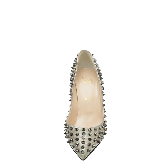 Christian Louboutin Metallic Champagne Spike Pigalle Pump 38.5