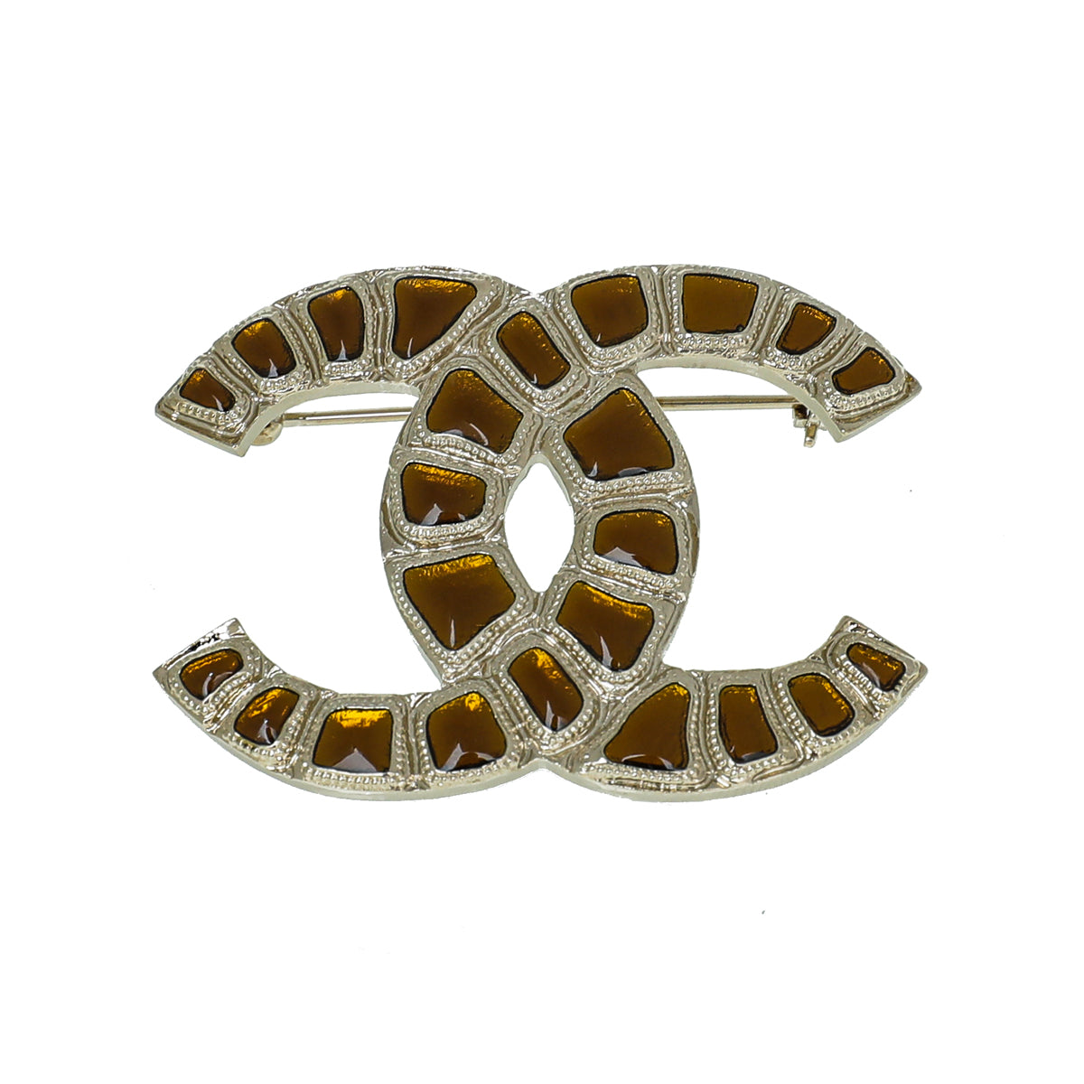 Chanel Yellow CC Enamel Brooch-Chanel-THE CLOSET