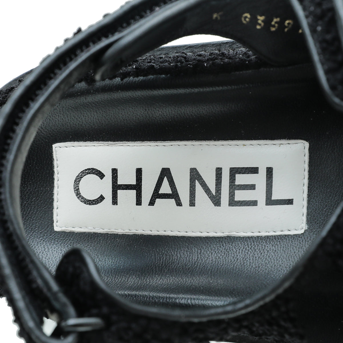 Chanel Black CC Knitted Sandal 36.5