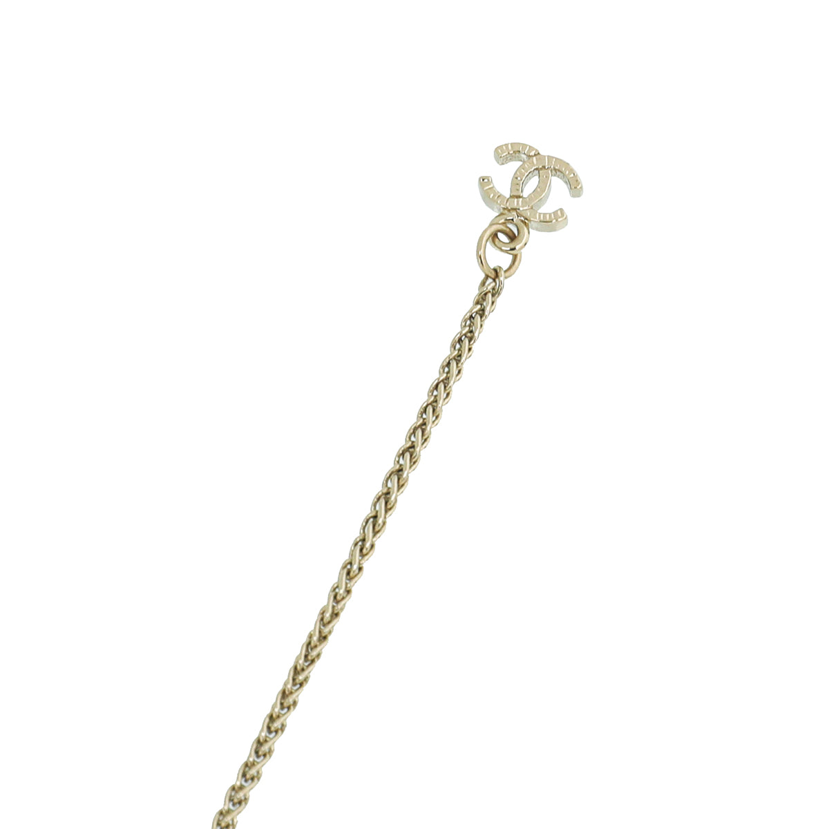 Chanel Gold CC Pearl Pendant Necklace