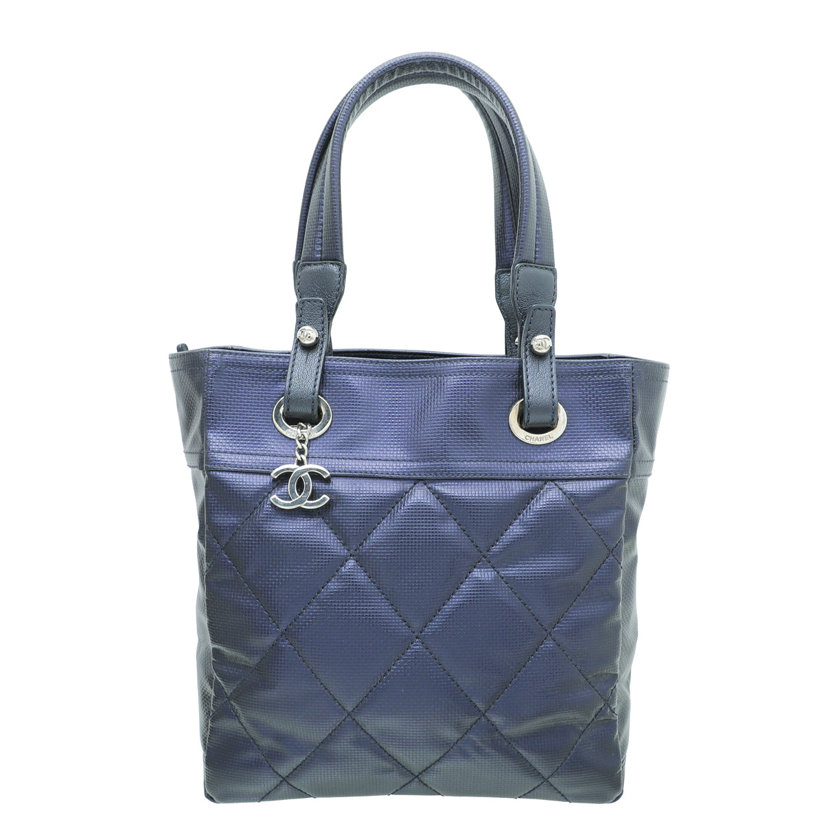 Chanel Navy Blue CC Paris Biarritz Tote Small Bag-Chanel-THE CLOSET