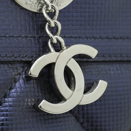 Chanel Navy Blue CC Paris Biarritz Tote Small Bag