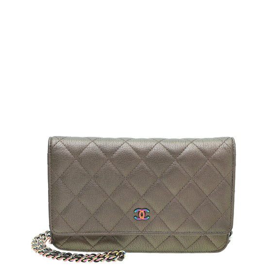 Chanel Dark Bronze CC Classic Wallet On Chain