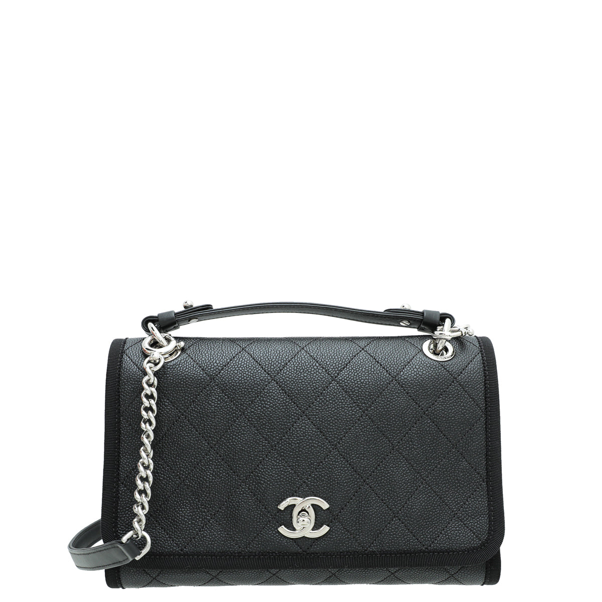 Chanel Black CC Top Handle Flap Bag-Chanel-THE CLOSET