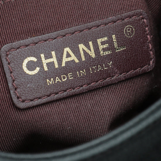 Chanel Black CC Mini Square Nubuck Stitch Bag