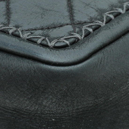 Chanel Black CC Mini Square Nubuck Stitch Bag