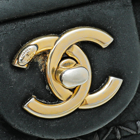 Chanel Easy Flap Mini bag Black Calfskin Silver hardware