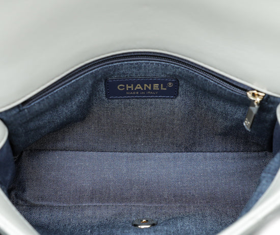 Chanel Grey CC Resin Bi-Color Chain Flap Medium Bag