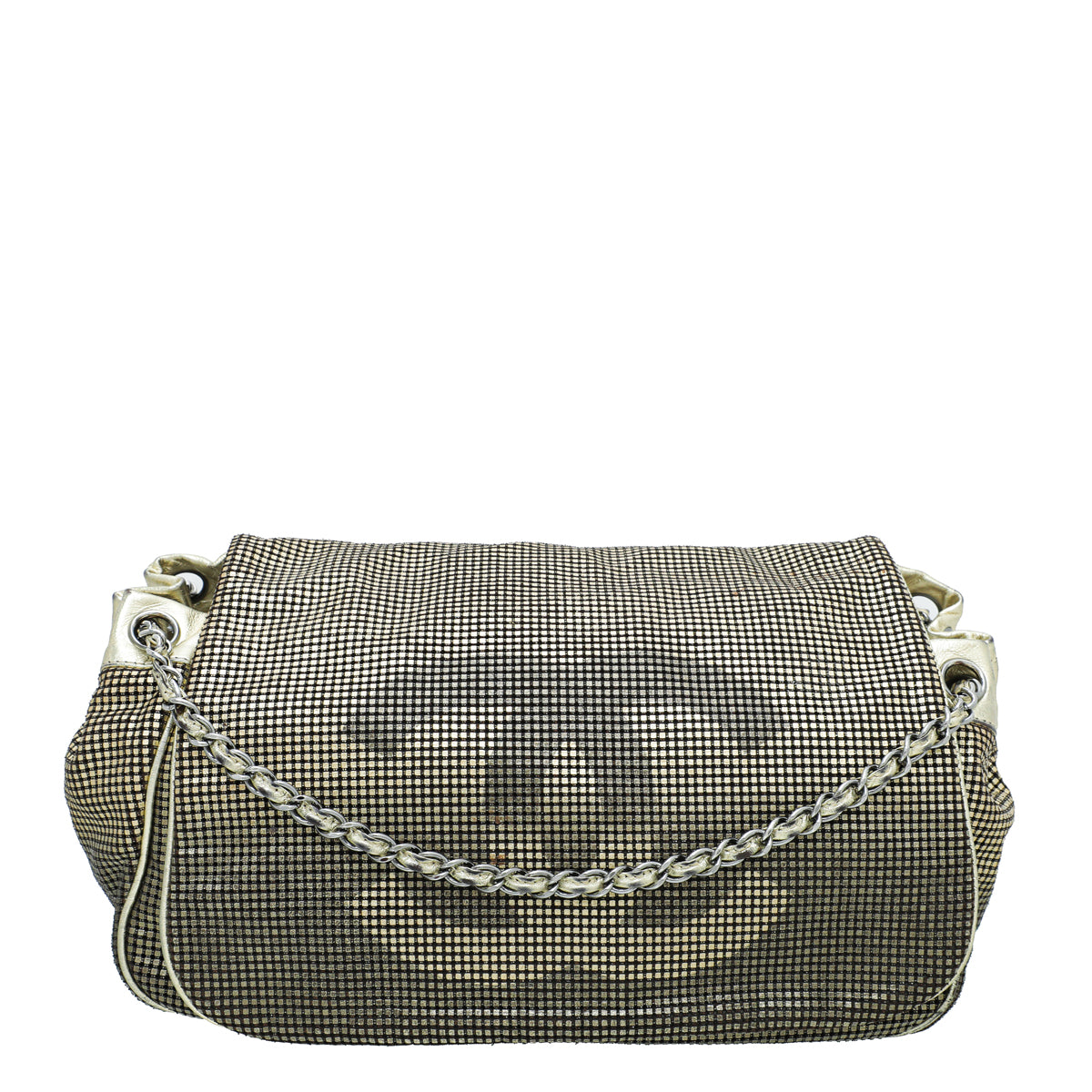 Chanel Gold CC Perforated Hollywood Accordion Flap Bag