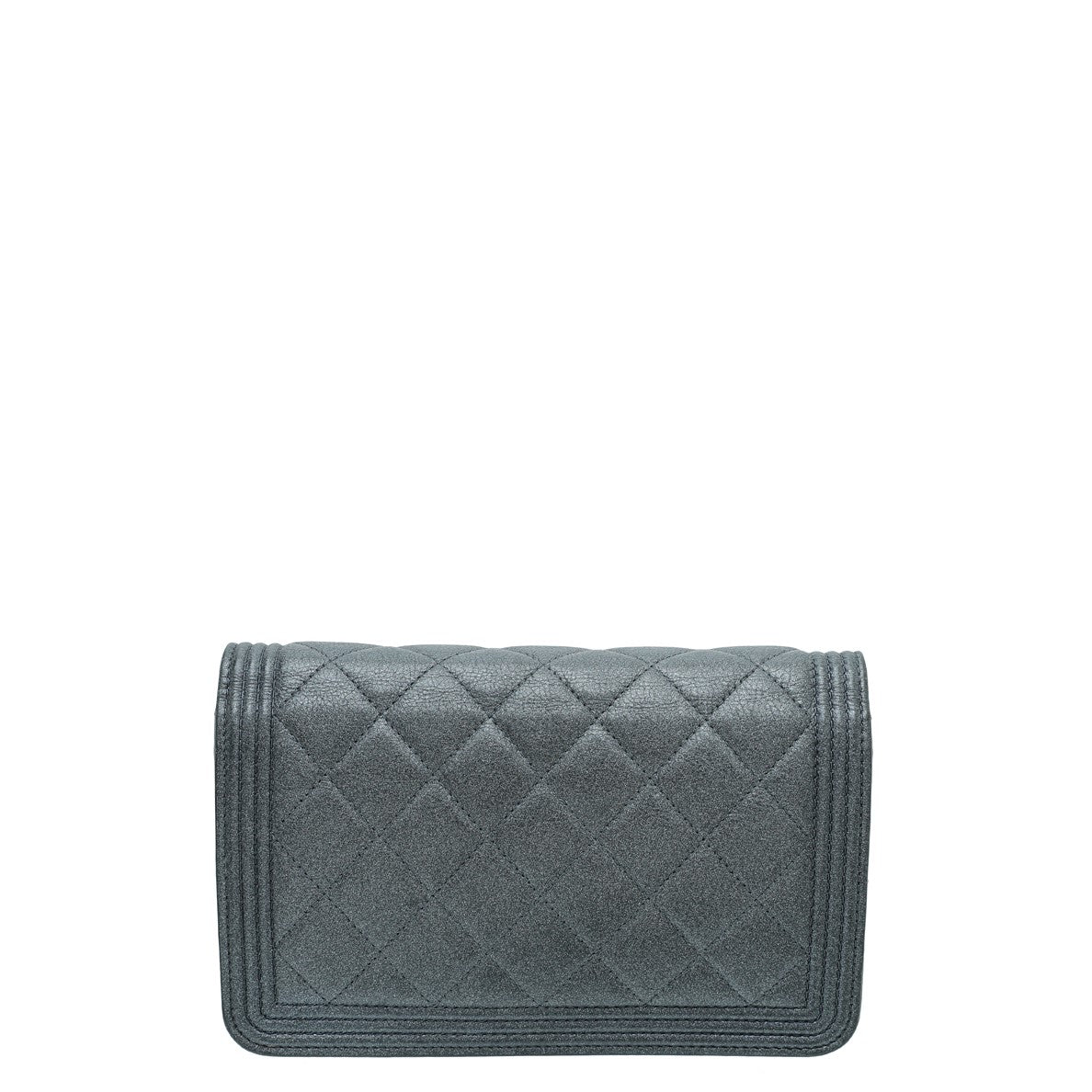 Chanel Metallic Graphite Le Boy Wallet On Chain-Chanel-THE CLOSET