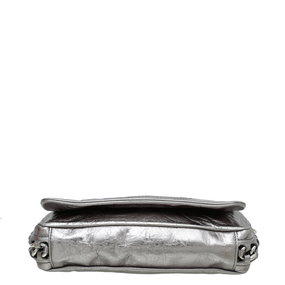 Chanel Metallic Silver CC Timeless Chain Flap Bag