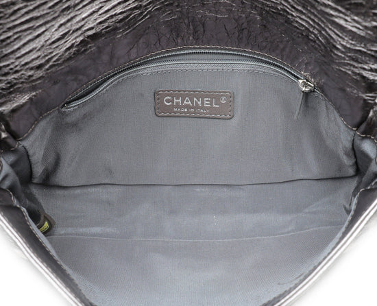 Chanel Metallic Silver CC Timeless Chain Flap Bag