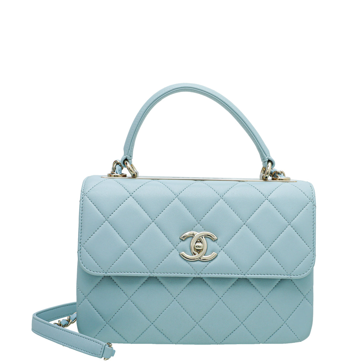 Chanel Quilted Mini Rectangular Flap Sky Neon Blue Silver Hardware 21S –  Coco Approved Studio