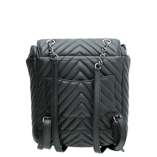 Chanel Black CC Chevron Urban Spirit Small Backpack Bag