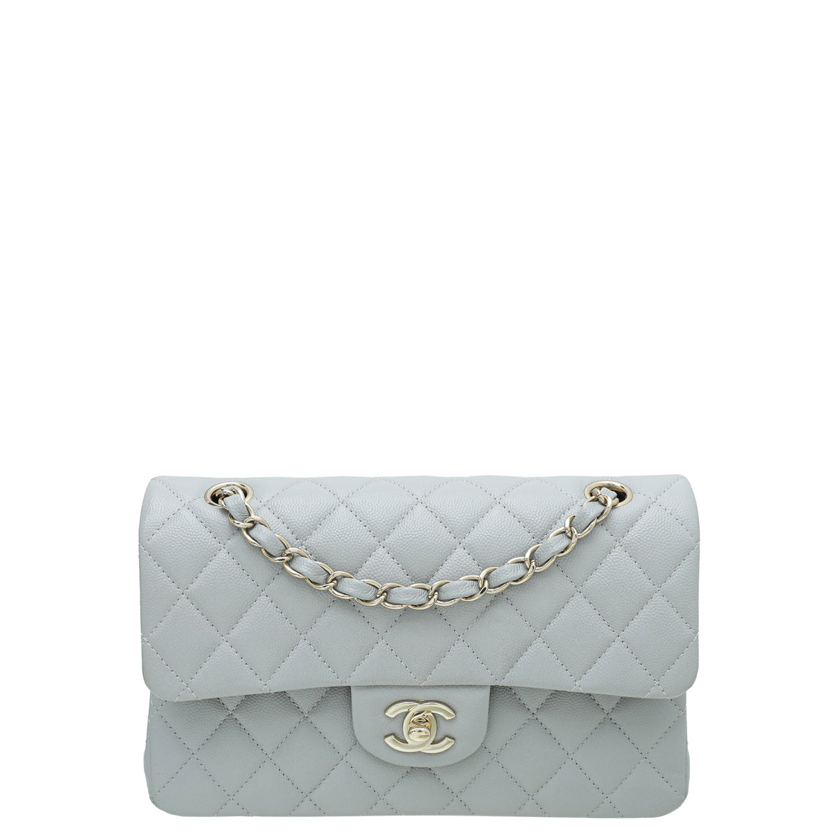 Chanel Grey CC Classic Double Flap Medium Bag-Chanel-THE CLOSET