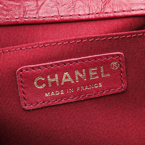 Chanel Red Le Boy Glazed Chain Medium Bag