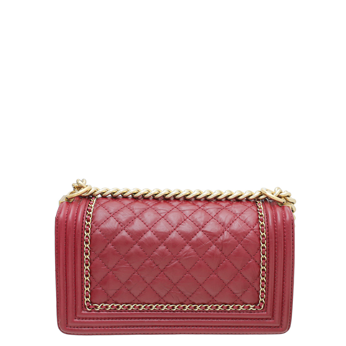 Chanel Red Le Boy Glazed Chain Medium Bag-Chanel-THE CLOSET