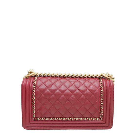 Chanel Red Le Boy Glazed Chain Medium Bag – The Closet