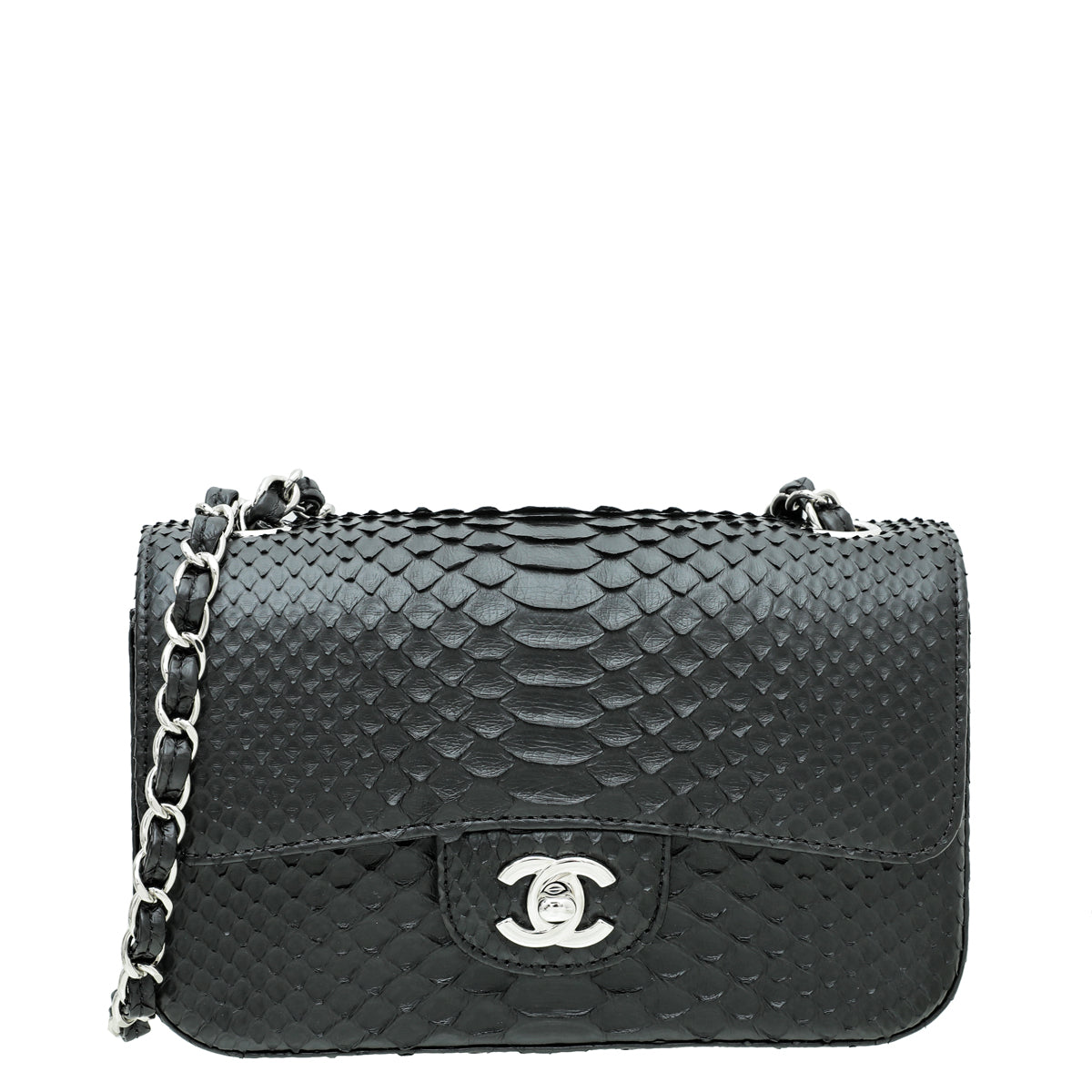 Chanel Python Large Bag Chanel Black Python CC Rectangular Bag – THE CLOSET