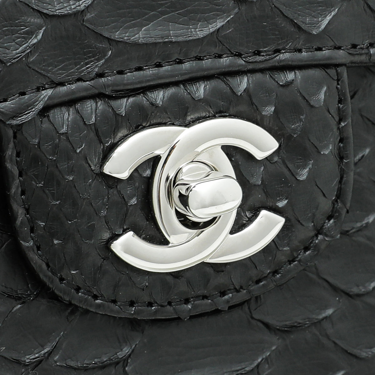 Chanel Black Python CC Rectangular Bag