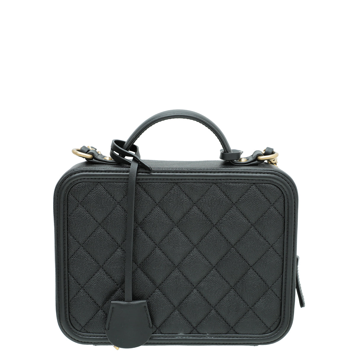 Chanel Black CC Filigree Vanity Case Medium Bag-Chanel-THE CLOSET