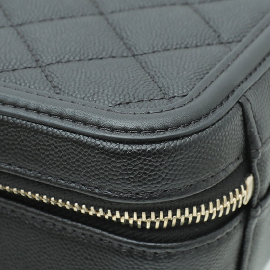 Chanel Black CC Filigree Vanity Case Medium Bag