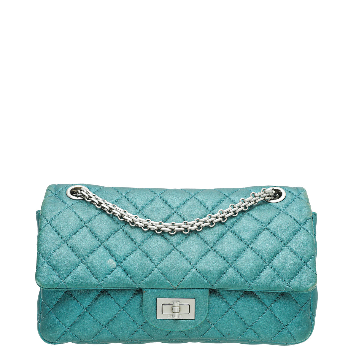 Chanel Metallic Teal 2.55 Reissue Double Flap 224 Bag-Chanel-THE CLOSET